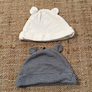 Bundle of 2 Carters Bear Ear Hats 9M